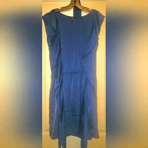BCBG Maxazria royal blue ruffled design dress. Size L